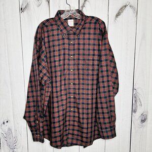 Brooks Brothers 346 Button Down Shirt Sz XL Tartan Plaid Non Iron All Cotton